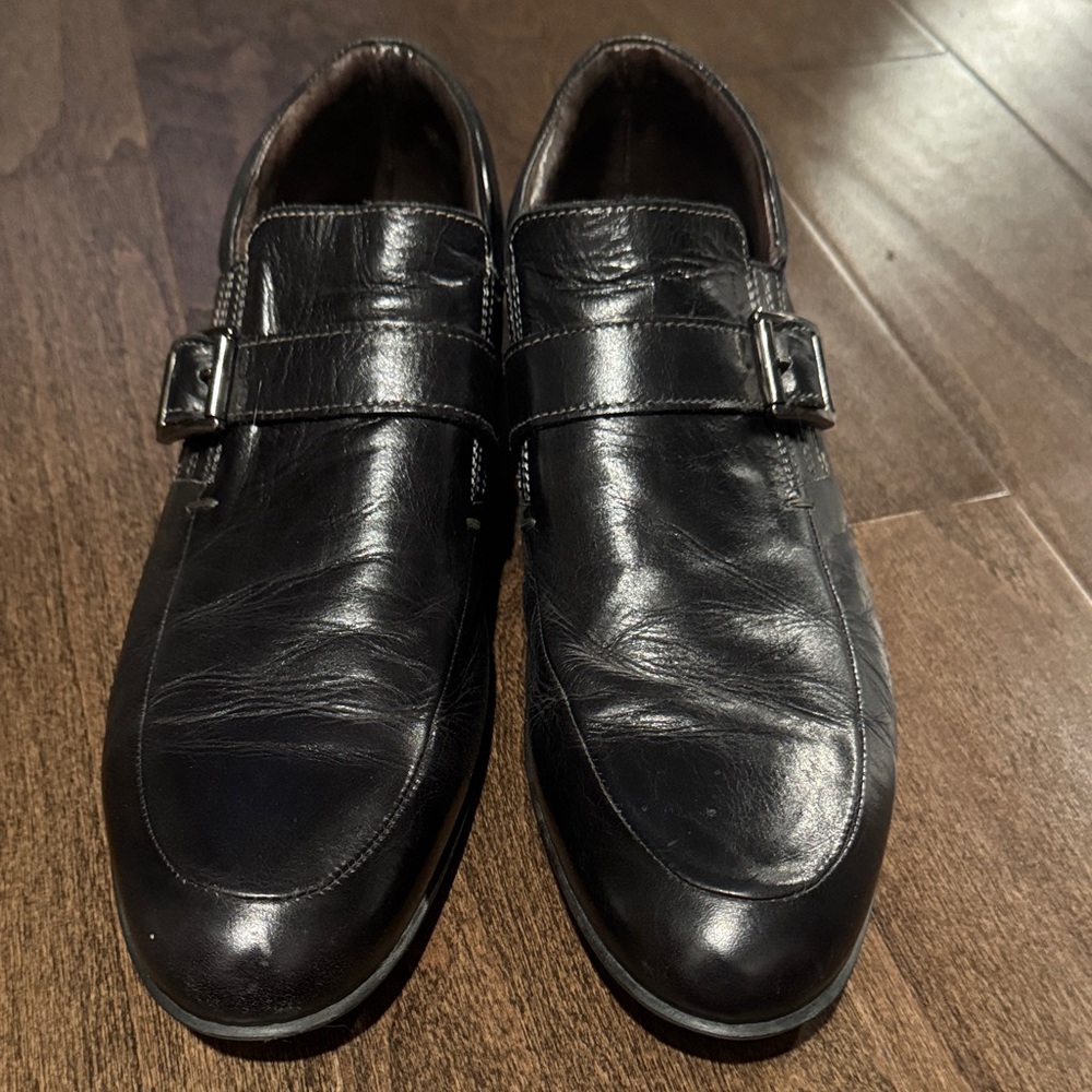 Timeless Bacco Bucci Contador Men's Black Italian Leather Shoes-Made in Italy